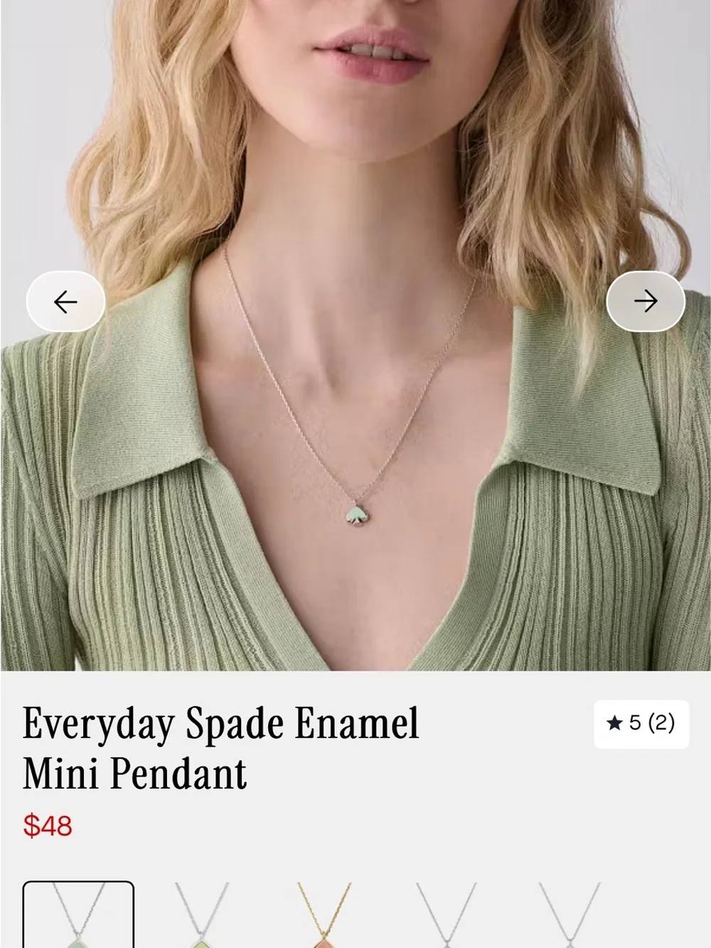 Kate Spade Everyday Enamel Mini Pendant